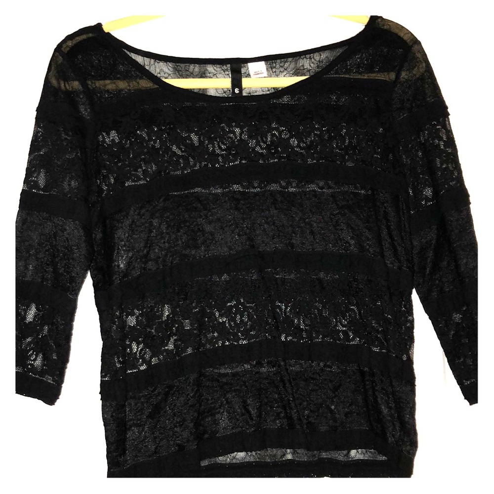 Black sheer lace top